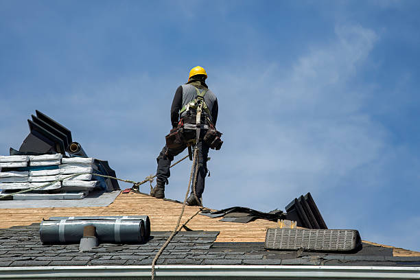 Professional Gutter Installation technician working in Fairfield, CT